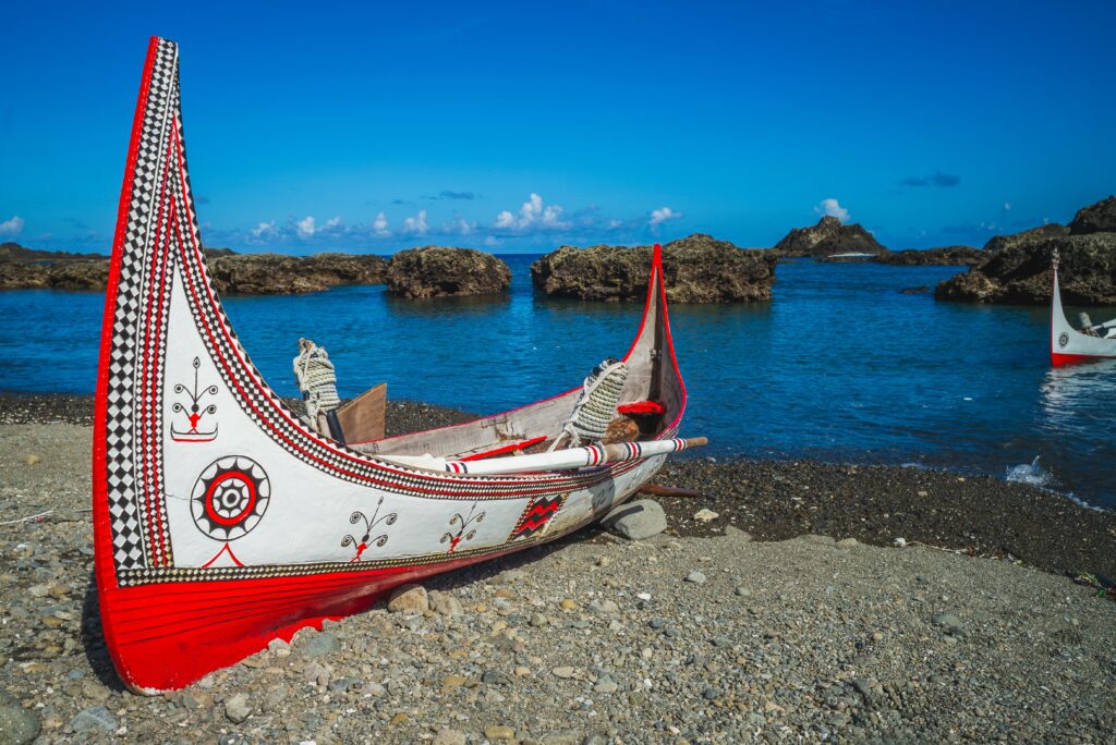 Lanyu traditional canoe at Dongqing bay in Lanyu Taitung