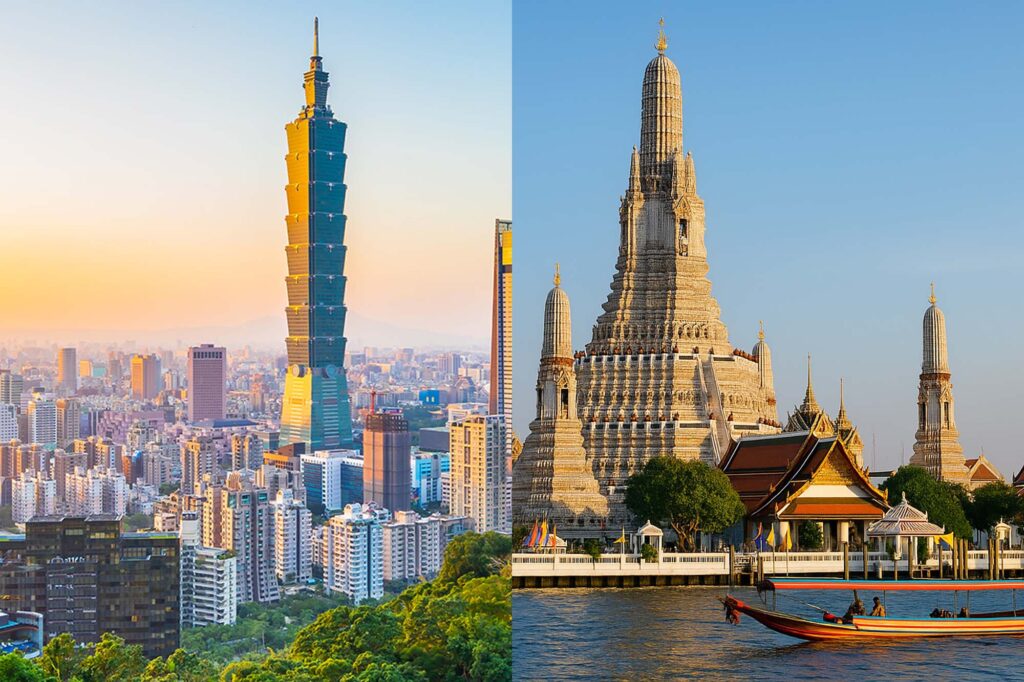 taiwan vs thailand travel